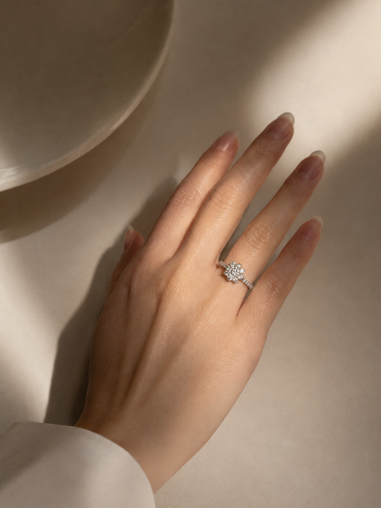 Anillo Esperanza de Moissanitas en corte brillante