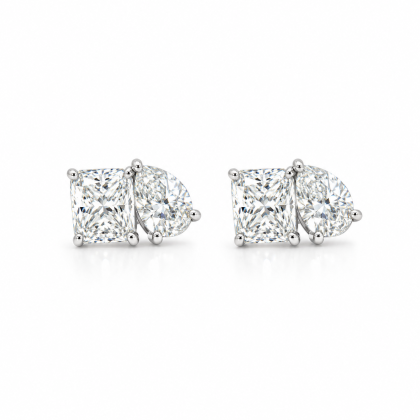 Pendientes de moissanita de 4ct total